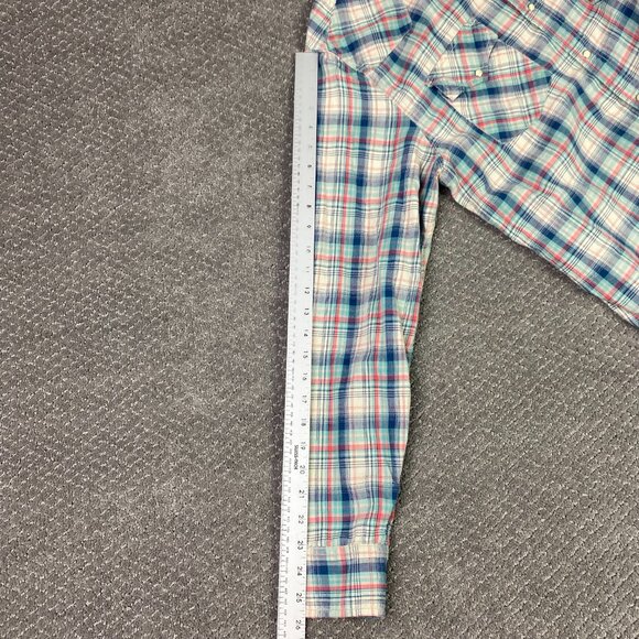 Levi's Blue and Red Plaid Casual Button Down Shirt - Picture 11 of 12